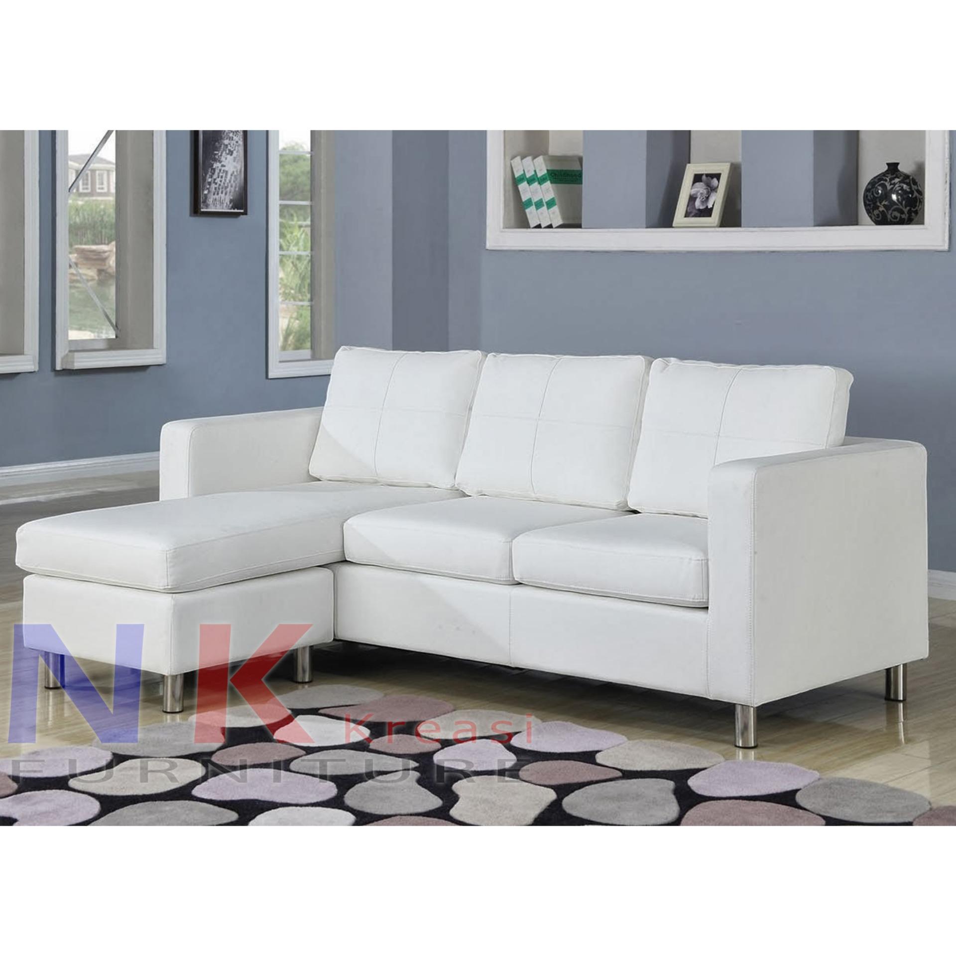 Sofa Tamu L Minimalis mewah, sofa sudut modern + Meja - JABODETABEK ONLY.