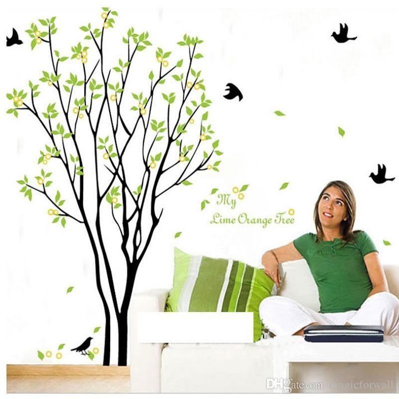 Wall Sticker XY1006 Lime Tree- Stiker dinding Untuk Dekorasi Kamar Anak  -  Sticker Dinding Murah Penghias Dinding Rumah Wallpaper Dinding Lucu - Warna Random