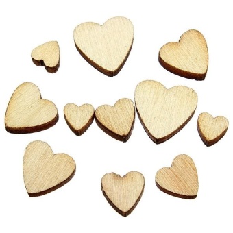 Gambar 120 X Wooden Mini Mixed Heart Embellishments DIY Art Craft Cardmaking Scrapbooking   intl