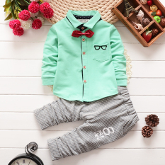 2016 Gugur Katun Murni Set Pakaian Anak Cowok Baju And Pants Yang Ditetapkan