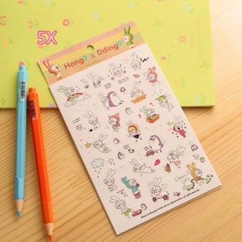 Gambar 6 Sheets Rabbit Diary Label Book Sticker Scrapbook CalendarNotebook Decoration   intl