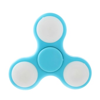 Gambar AIUEO Fidget Spinner Hand LED Toys Mainan Tri Spinner EDC Focus Games Penghilang Stress   Biru Muda