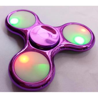Gambar AIUEO   Fidget Spinner LED New Exotic Hand Toys Mainan Tri Spinner EDC Focus Games Fidget Spinner Metalic Led   Ungu