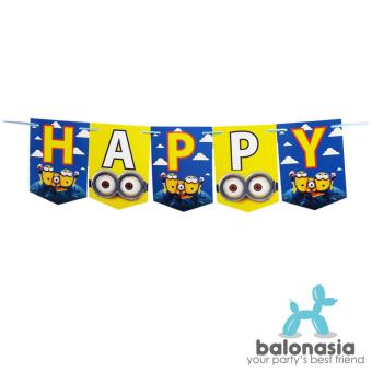 Belanja Online Balonasia Banner Flag Happy Birthday Motif Minion 2