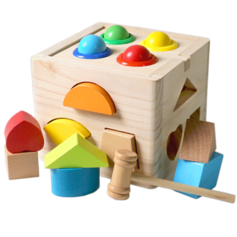 Gambar Baobao kayu pendidikan anak usia dini di bawah usia kotak intelijen mainan