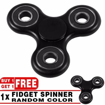 Gambar BUY 1 GET 1 | Great Premium Fidget Spinner Hands 3 Side Black Circle   Black + Fidget Spinner Black Circle Random Color