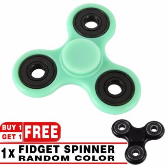Gambar BUY 1 GET 1 | Great Premium Fidget Spinner Hands 3 Side Black Circle   Hijau + Fidget Spinner Black Circle Random Color