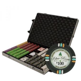 Gambar Claysmith Gaming 1000 Count Bluff Canyon Poker Chip Set in Rolling Aluminum Case, 13.5gm