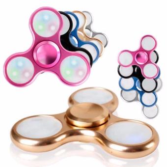 Gambar Fidget Spinner Led Metalic Luxury Focus Hand Toys Mainan Spinner EDC Luxury Metalik Led   Random
