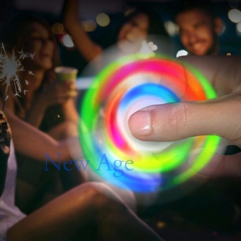 Gambar Glow Fidget Spinner LED Light Tri Spinner Biru Muda