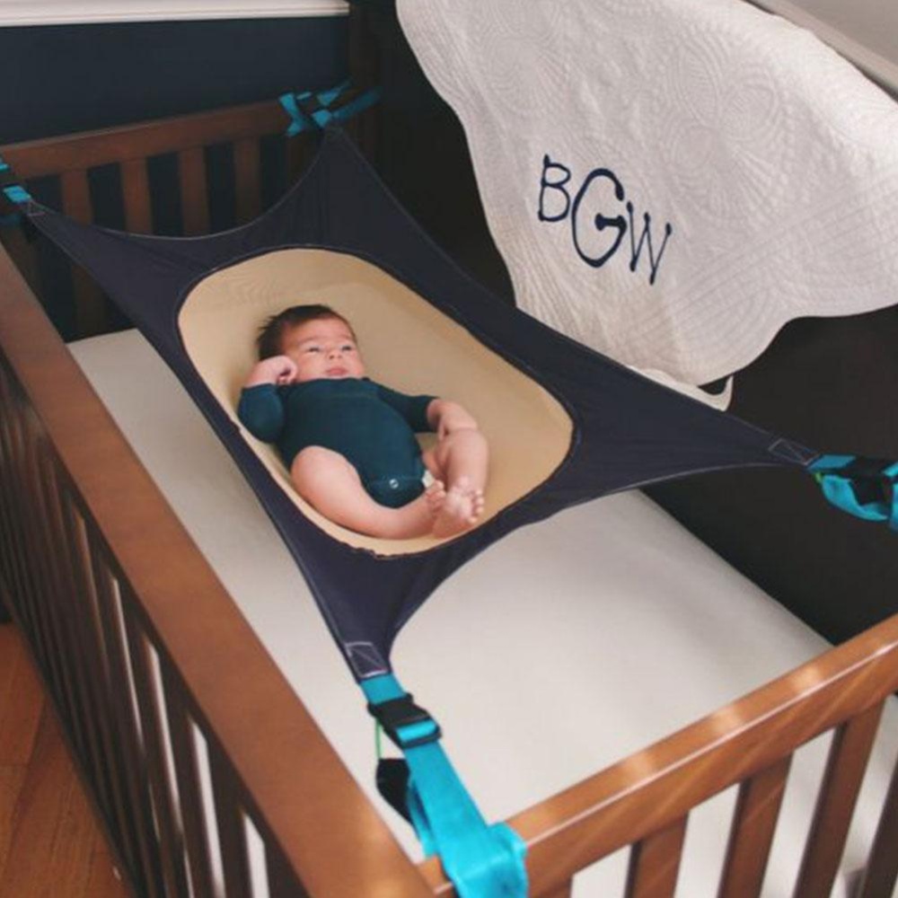 Keluarga Besar: Nyaman Tempat Tidur Bayi Perlengkapan Bayi Perkembangan Sehat Crib Hammock Holder Elastis Organizer Penyimpanan Rapi Mainan-Internasional