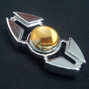 Gambar Kokakaa Fidget Hand Spinner Premium Chrome Silver Gold Shuriken Mainan Anti Stress 2 Bintang