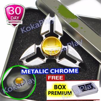 Gambar KokaPlay Fidget Spinner Metal Hand Spinner Fidget Shuriken Chrome Premium Stress Toy Mainan Fidget Ninja Anak ADHD