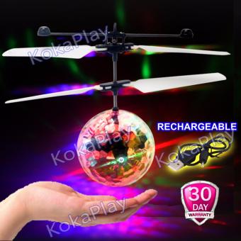 Gambar KokaPlay Mini Flyer Flash Ball Orb Hand Remote Control RC Helicopter Quadcopter Drone Mainan Bola Lampu Terbang Heli Sensor Tangan Rechargeableini Sensor Tangan