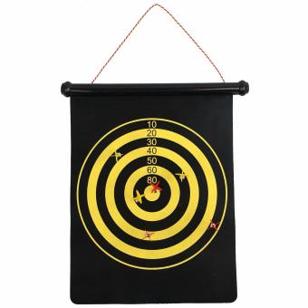 LaCarLa Double Sided Hanging Magnetic Dart Board Set Game 15 Inch With 6 Magnetic Arrow - Hitam Maret 2019 - 2 LaCarLa Double Sided Hanging Magnetic Dart Board Set Game 15 Inch with 6 Magnetic Arrow - Hitam - 2