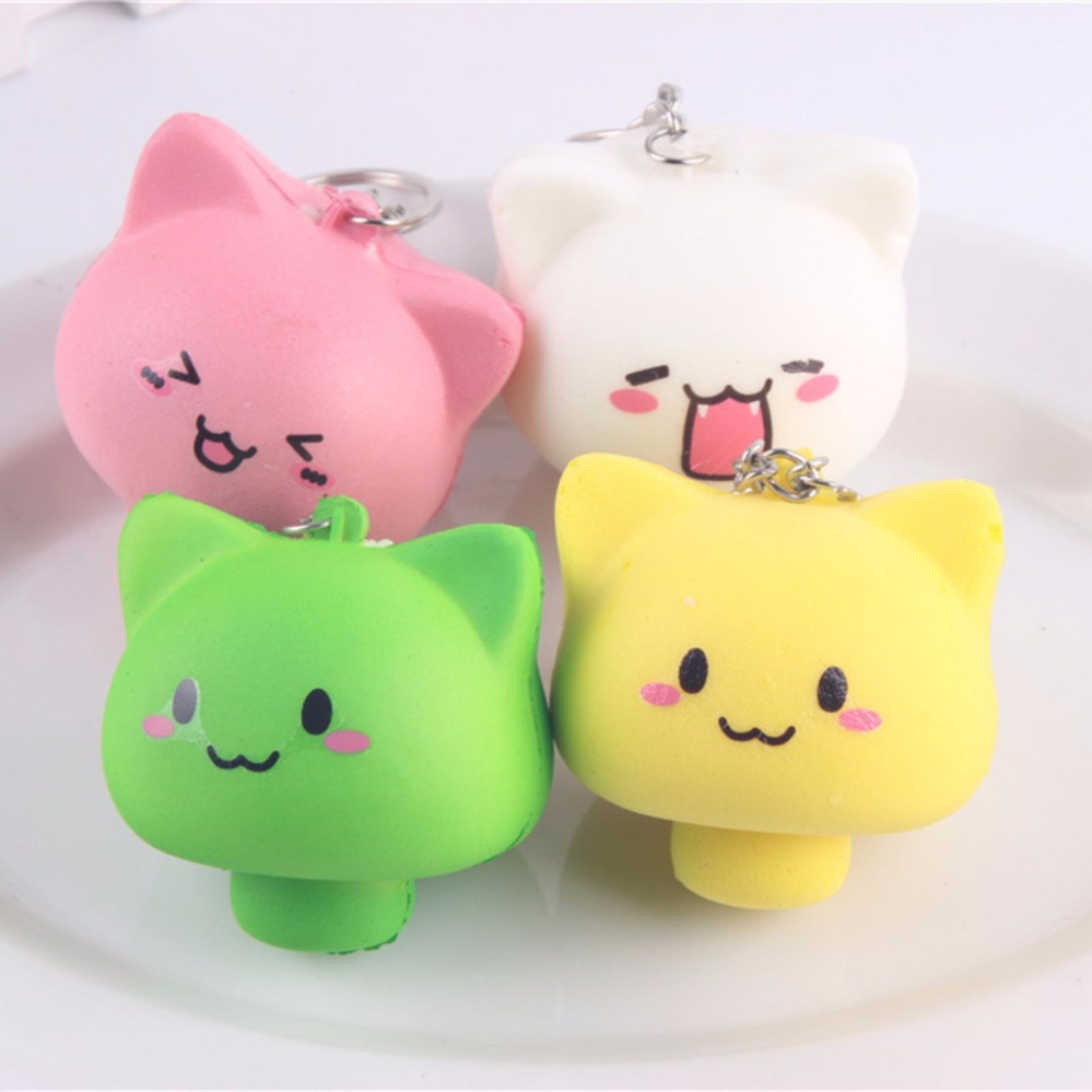 Lucky Squishy Karakter Kepala Kucing Jamur - Random