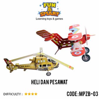Gambar Puzzle Super 3D Heli dan Pesawat   Mainan Edukatif   MPZB 03