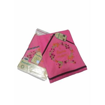 Selimut Bayi Bedong Dengan Ciput Untuk Kepala-Printing I love MomPiping Red .