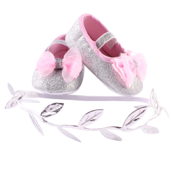 Sepatu Bayi Perempuan Yang Baru Lahir + Bando Ditetapkan 
