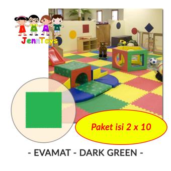 Gambar SET (1 pack isi 2 x 10) Evamat   Polos   Matras   Tikar   Karpet  Puzzle Alas Lantai Evamat   Dark Green