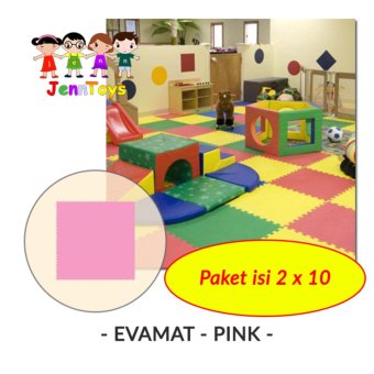 Gambar SET (1 pack isi 2 x 10) Evamat   Polos   Matras   Tikar   Karpet  Puzzle Alas Lantai Evamat   Pink