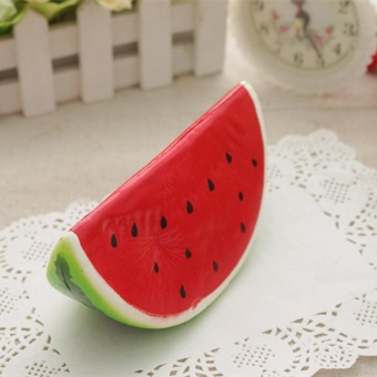 Gambar Squishy Jumbo Watermelon 14cm Slow Rising Fruit Stress Relief Gift Decor Toy Red   intl