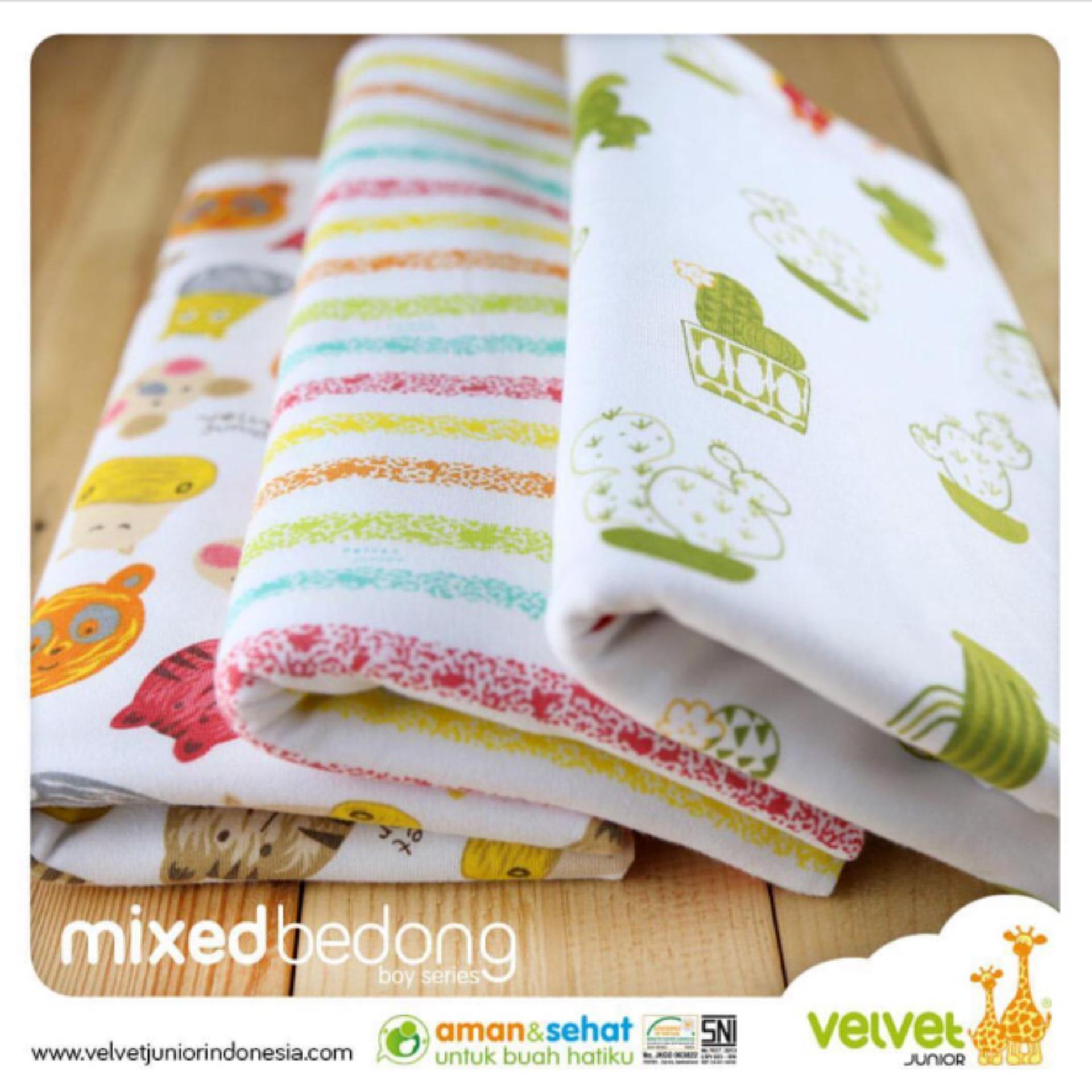 Velvet Junior Bedong Bayi / Kain Bedong Bayi Isi 3pc