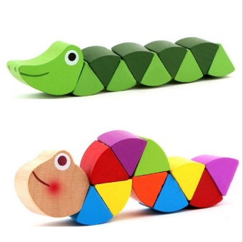 Dijual Wooden Crocodile Caterpillars For Baby Kids - intl 