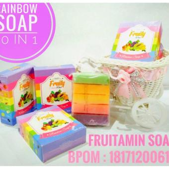 Gambar [BPOM] Fruitamin Soap   Fruity Rainbow Soap 10in1 OriginalWhitening 1pcs