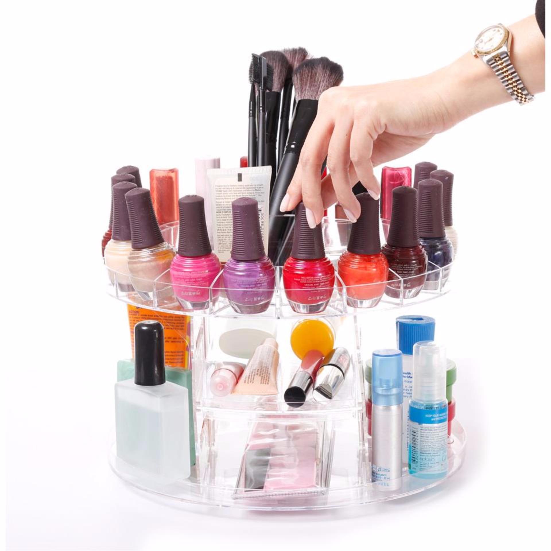 ... Glam Caddy rotating cosmetic organizer - Cosmetics Organizer - RakKosmetik Putar 360 - Transparant - Babamu ...