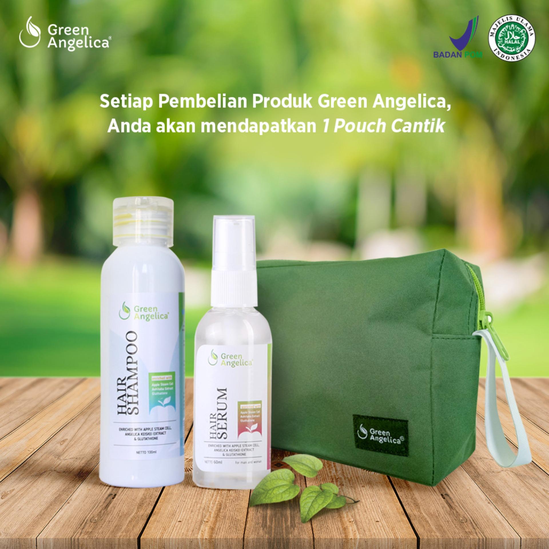 Green Angelica Paket Combo 3 Obat Penumbuh Rambut Rontok Menghilangkan Rambut Ketombe Dan Mengatasi Rambut Bercabang Dan Kering Dengan Bahan Herbal Dan HALAL ( Hair Serum + Hair Shampoo ) ORI 100%