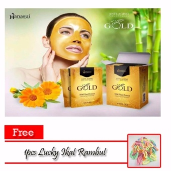 Hanasui Mask Gold Peel Off Mask With Extract Peach Anti-Aging BPOM - 1 Box