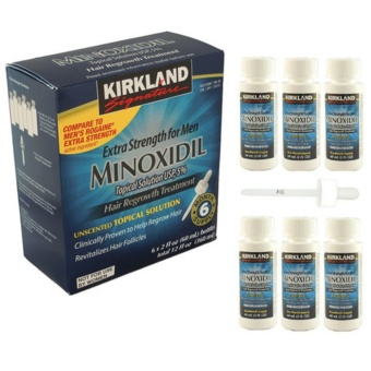 Gambar Kirkland Minoxidil 5%   1 Box Kardus isi 6 botol gratis Pipet Original