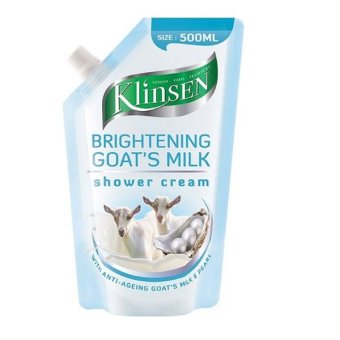 Gambar Klinsen   Klinsen Shower Cream Brightening Goat s Milk 500 ml  Sabun Mandi Cair