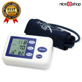 niceEshop Rumah Digital tekanan darah dengan lengan memonitor denyut jantung monitor dan manset (putih)
