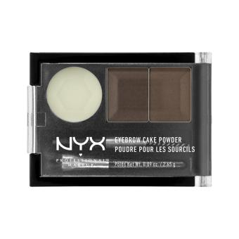 Gambar NYX Professional Makeup Eyebrow Cake Powder Dark Brown Brown   Bedak Alis Dua Warna dengan Wax