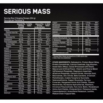 Optimum Nutrition Serious Mass Gainer 2lb Eceran Maret 2019 - 4 Optimum Nutrition Serious Mass Gainer 2lb Eceran - 4