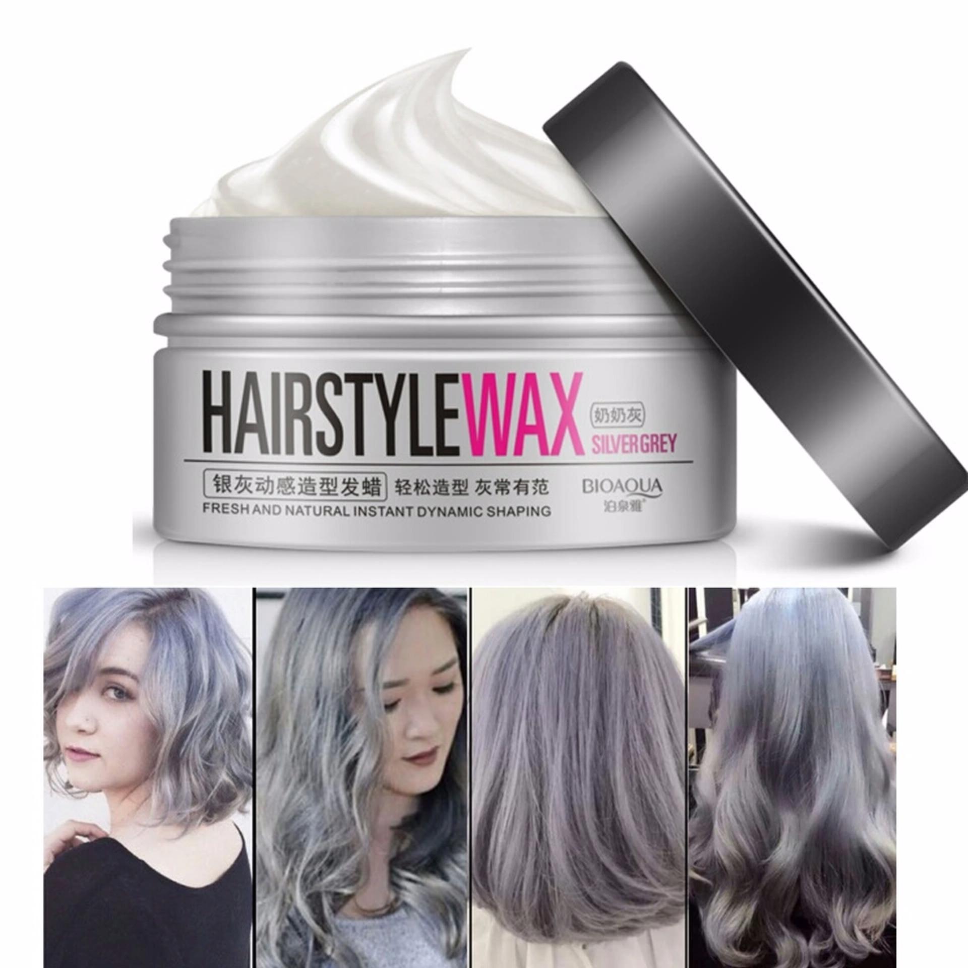 Original Bioaqua Hairstyle Wax Pewarna Rambut Pria Wanita Pomade 100g - Silver Grey - Paling Laris Original Bioaqua Hairstyle Wax Pewarna Rambut Pria Wanita Pomade 100g - Silver Grey - Paling Laris