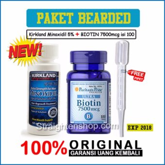 Gambar Paket Kirkland Minoxidil 5% + Biotin 7500mcg