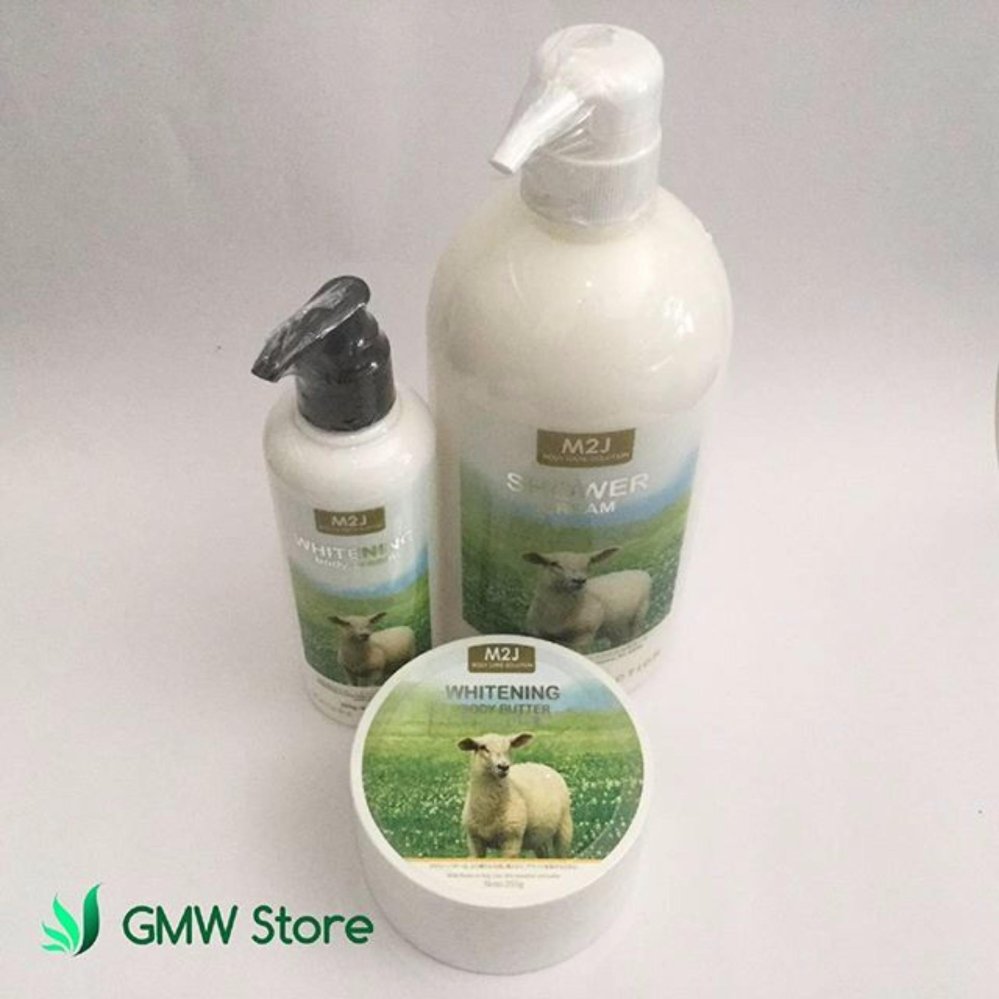 Paket M2J Pemutih Kulit/ Body Cream, Butter, Shower Cream 1000ml N426
