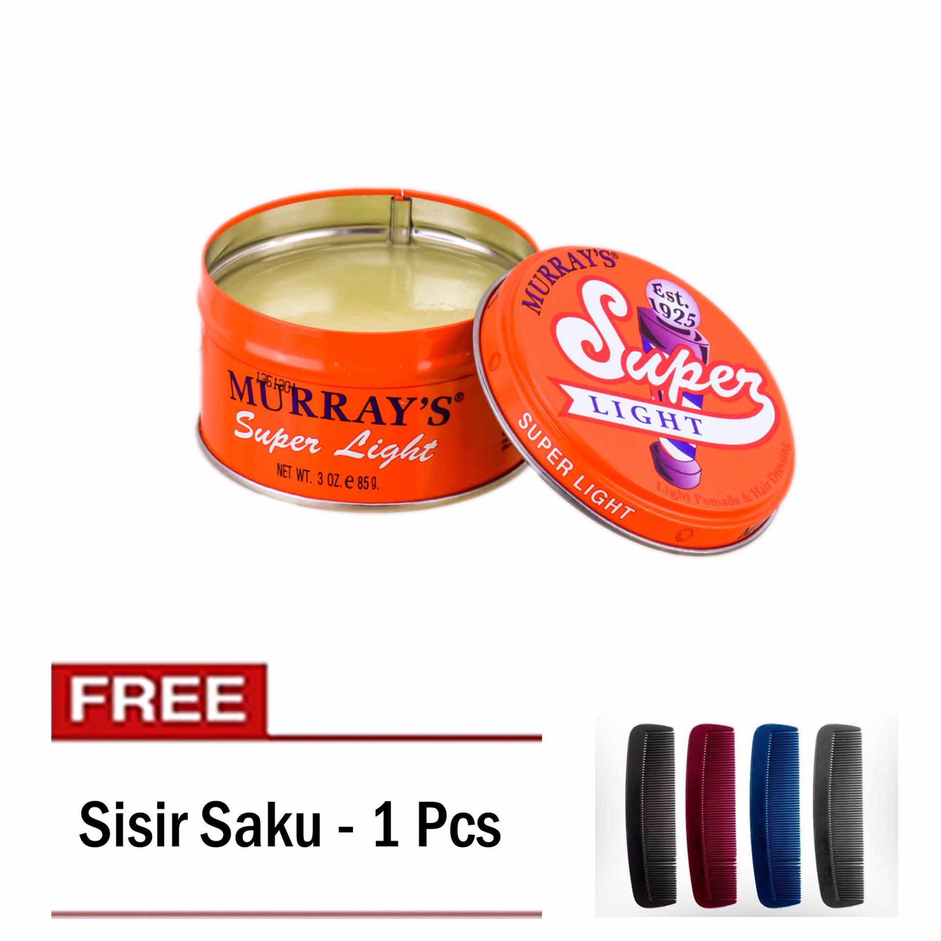 Pomade Murrays Super Light/Superlight Sudah BPOM + Free Sisir Saku - 1 Pcs Pomade Murrays Super Light/Superlight Sudah BPOM + Free Sisir Saku - 1 Pcs
