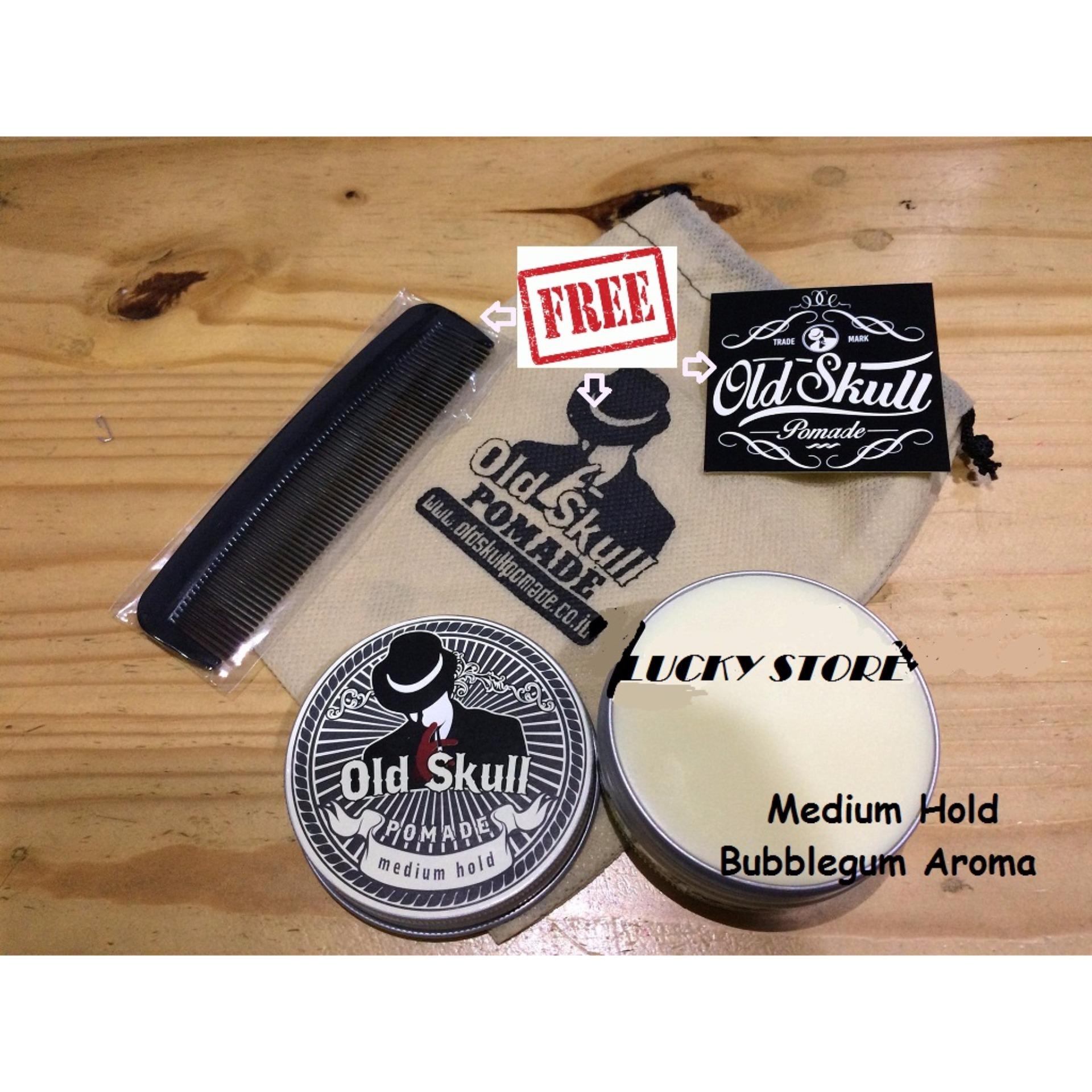 Pomade Oldskull Medium Hold Bubble Gum + Free Pouch + Free Bubble Wrap + Free Sisir Pomade Oldskull Medium Hold Bubble Gum + Free Pouch + Free Bubble Wrap + Free Sisir