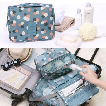 Gambar Portabel tas kosmetik wanita Travel Folding perlengkapan mandi tas