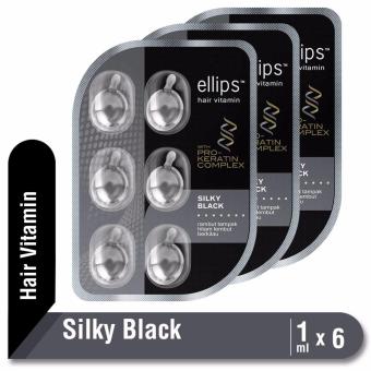 PROMO MULTIPACK x3 Ellips Hair Vitamin Pro - Keratin Silky Black Blister 6 x 1 ml PROMO MULTIPACK x3 Ellips Hair Vitamin Pro - Keratin Silky Black Blister 6 x 1 ml
