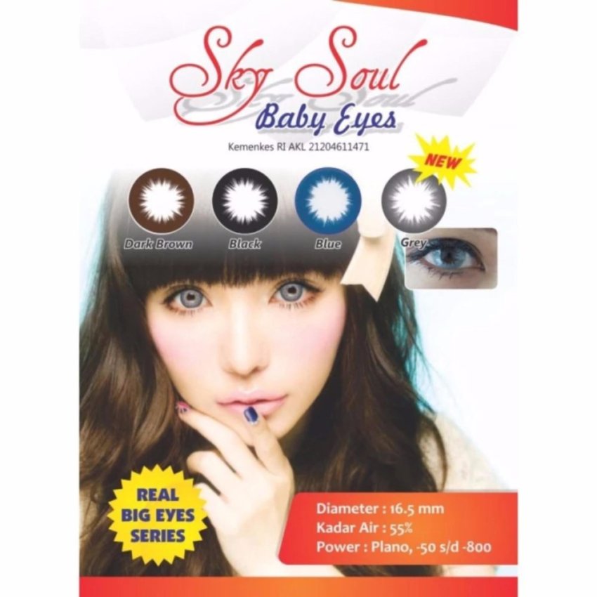 Sky Soul Baby Eyes Softlens Blue Gratis Lenscase Cairan 60ml .