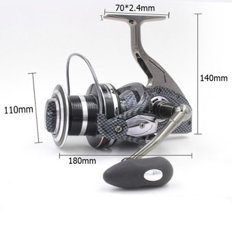 10000 Series 12+1BB Full Metal Line Cup Spinning Reel Large Long Shot Wheel Fishing Reel