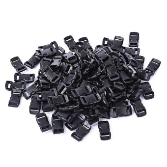 Gambar 100pcs   Lot Webbing Paracord Plastic Bracelet Buckle (Black)   intl