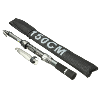 1,5 m portabel serat karbon ultrapendek perjalanan teleskopik joran laut berputar tiang - International