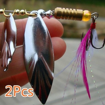 Gambar 2Pcs Noise Sequins Spinner Baits Metal Fishing Lure SpoonsPaillette Artificial Lures   intl