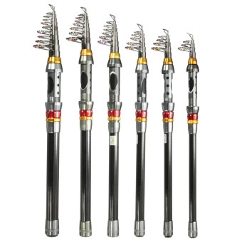 3.6 M Serat Karbon Ultra Portabel Perjalanan Teleskopik Joran Laut Berputar Tiang - Internasional